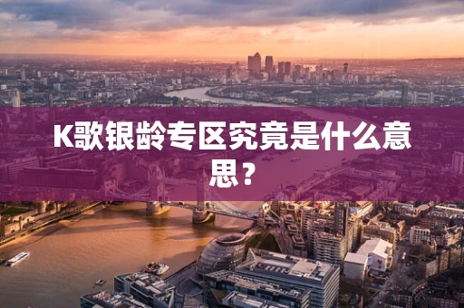 K歌银龄专区究竟是什么意思？
