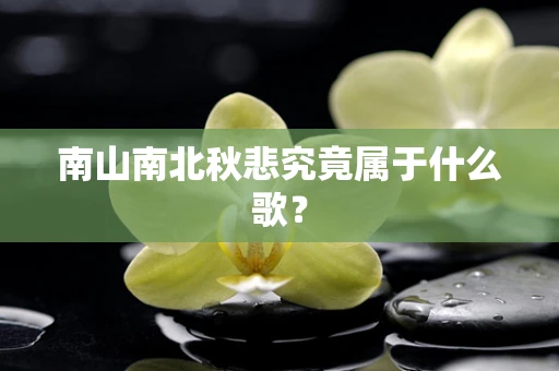 南山南北秋悲究竟属于什么歌？