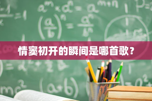 情窦初开的瞬间是哪首歌？