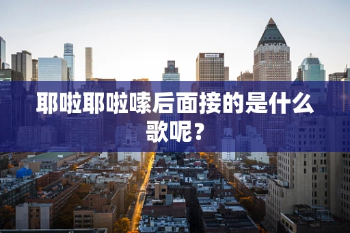 耶啦耶啦嗦后面接的是什么歌呢？
