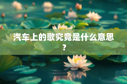汽车上的歌究竟是什么意思？
