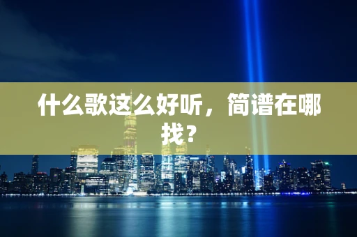 什么歌这么好听，简谱在哪找？
