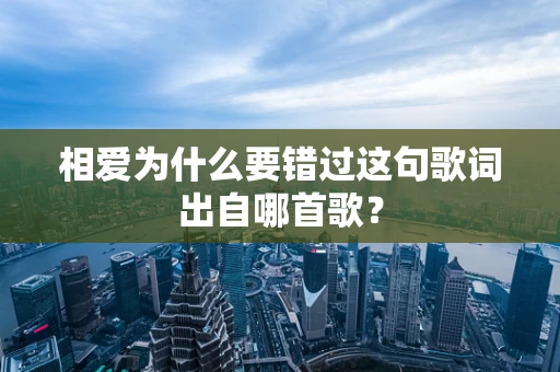 相爱为什么要错过这句歌词出自哪首歌？
