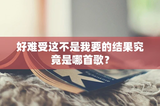 好难受这不是我要的结果究竟是哪首歌？