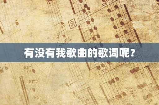 有没有我歌曲的歌词呢？