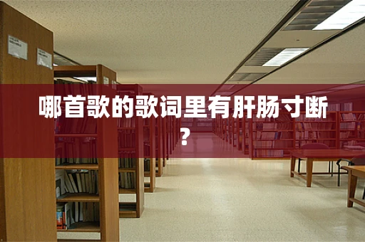 哪首歌的歌词里有肝肠寸断？