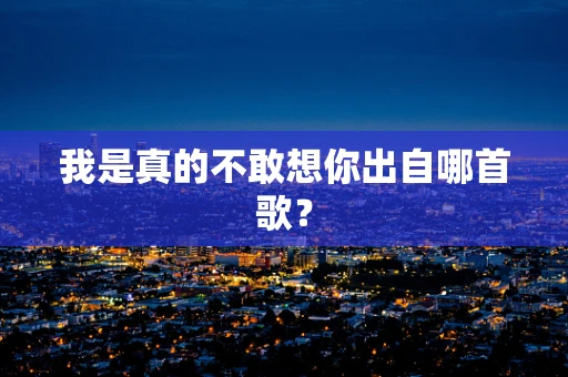 我是真的不敢想你出自哪首歌？