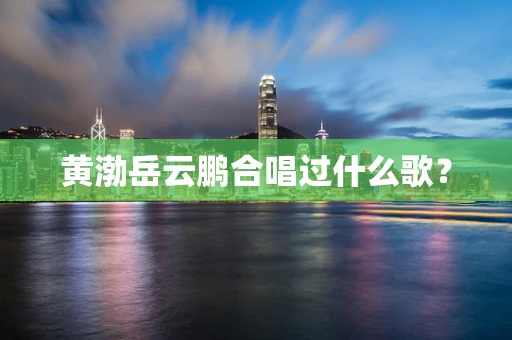 黄渤岳云鹏合唱过什么歌？