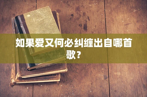 如果爱又何必纠缠出自哪首歌？