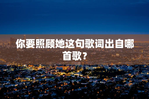 你要照顾她这句歌词出自哪首歌？