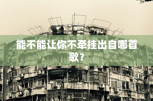 能不能让你不牵挂出自哪首歌？