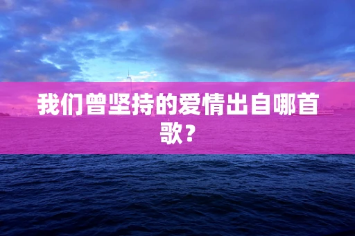 我们曾坚持的爱情出自哪首歌？
