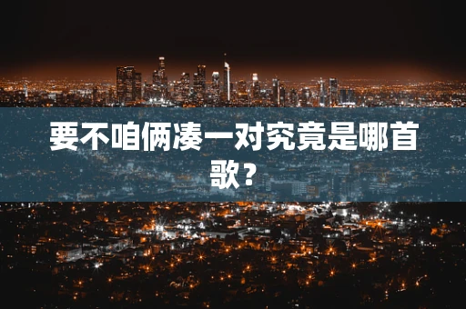要不咱俩凑一对究竟是哪首歌？
