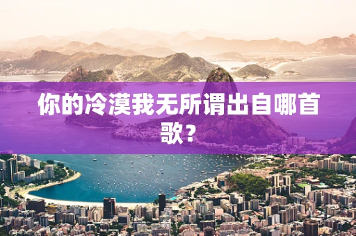 你的冷漠我无所谓出自哪首歌？